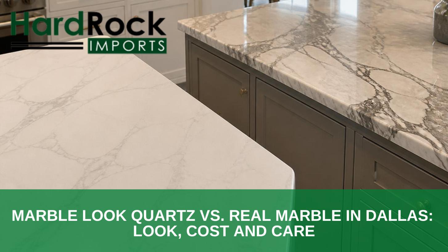 marble look quartz vs marble Dallas