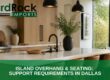 island overhang seating supports Dallas